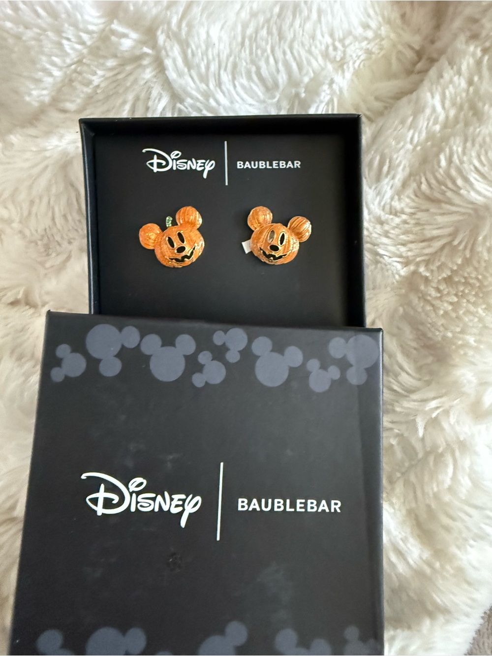 BaubleBar Orange Pumpkin Mickey Stud Earrings